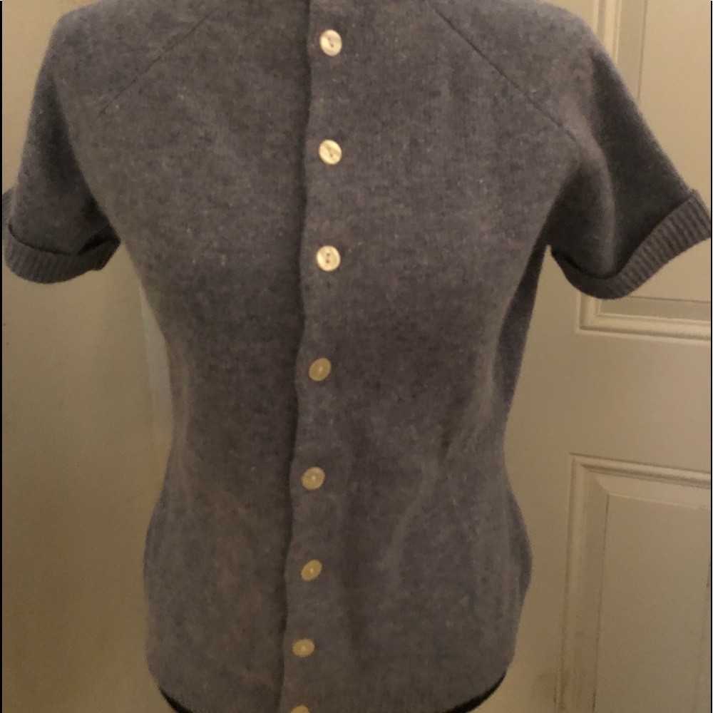 Blue Button Up Wool Blend Sweater-Size Medium